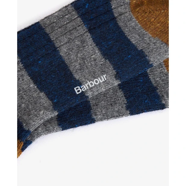 Barbour Houghton Sokken | Navy Streep | www.pietkoopmans.nl