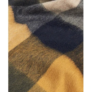 Barbour Tattersal Lamswol Sjaal | Navy Oker