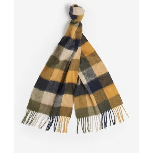 Barbour Tattersal Lamswol Sjaal | Navy Oker