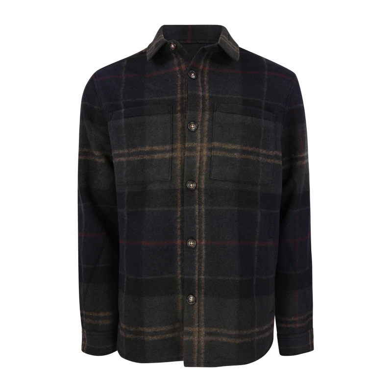 Barbour Woodlane Overshirt | Navy Green | www.pietkoopmans.nl