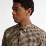 Barbour Overhemd Flanel Valley | Camel Blauw | www.pietkoopmans.nl