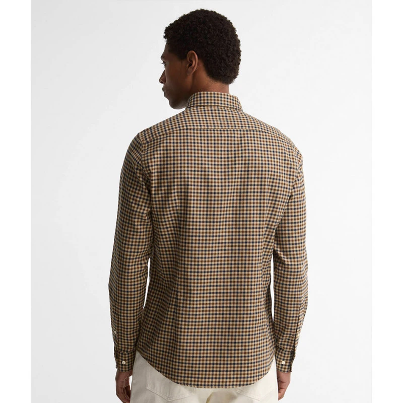 Barbour Overhemd Flanel Valley | Camel Blauw | www.pietkoopmans.nl