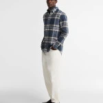 Barbour Overhemd Flanel Dovedale | Jeansblauw Geblokt | www.pietkoopmans.nl