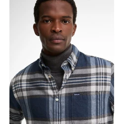 Barbour Overhemd Flanel Dovedale | Jeansblauw Geblokt