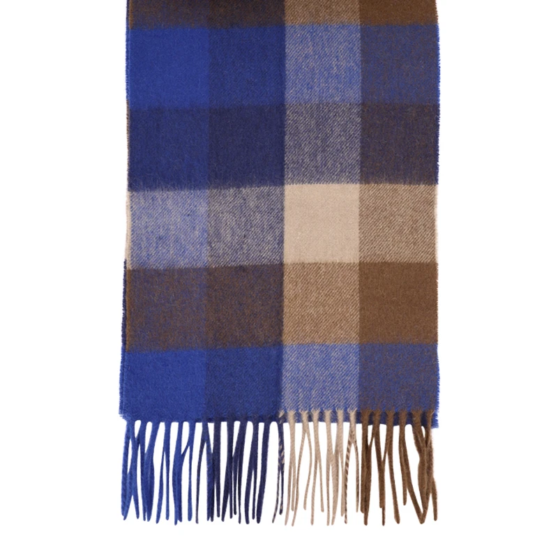 Barbour Large Lamswollen Sjaal | Blue Mixed | www.pietkoopmans.nl