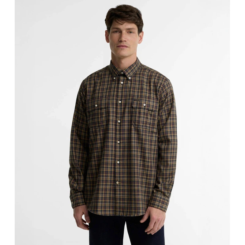Barbour Thermo Overhemd Panwel | Navy Bordeaux Geruit | www.pietkoopmans.nl