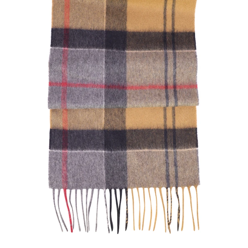 Barbour Cashmere Shawl | Camel Taupe Geruit | www.pietkoopmans.nl