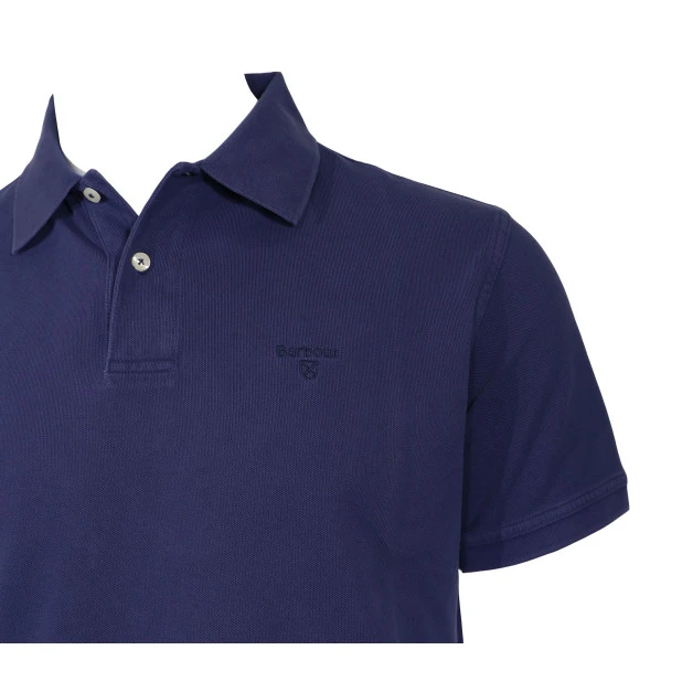 Barbour Washed Polo Piqué | Marine | www.pietkoopmans.nl
