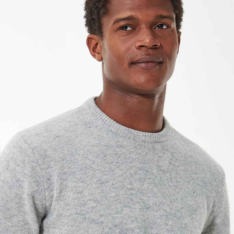 Barbour Lamswol Sweater | Light Grey | www.pietkoopmans.nl