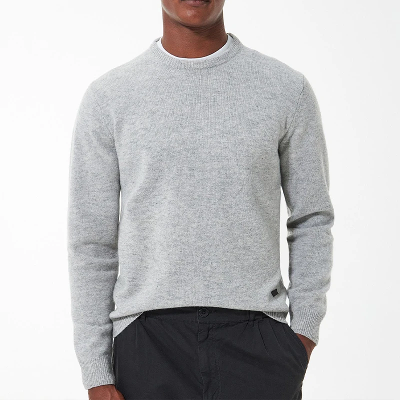 Barbour Lamswol Sweater | Light Grey | www.pietkoopmans.nl