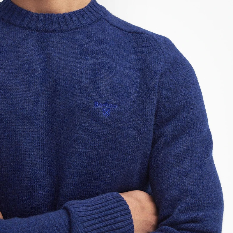 Barbour Grangetown Trui | Blauw | www.pietkoopmans.nl
