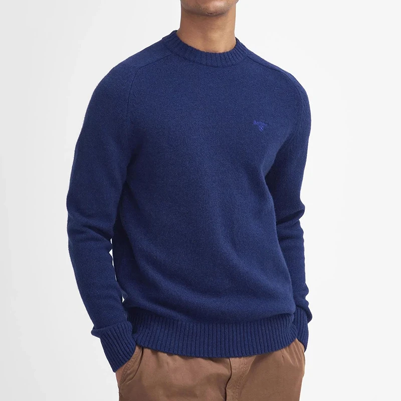 Barbour Grangetown Trui | Blauw | www.pietkoopmans.nl