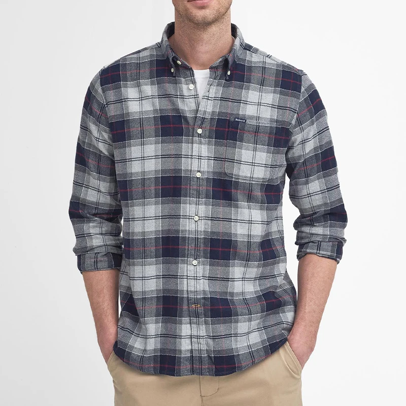Barbour Overhemd Flanel Kyeloch | Blue Granite | www.pietkoopmans.nl
