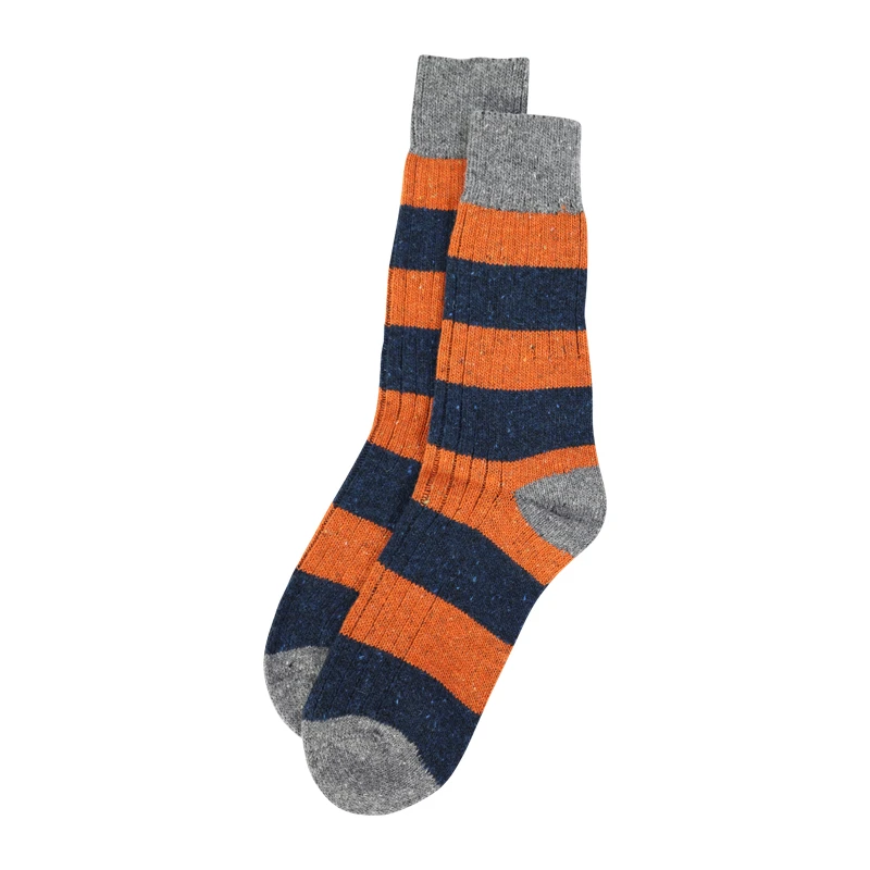 Barbour Houghton Sokken | Oranje Marine Stripes | www.pietkoopmans.nl