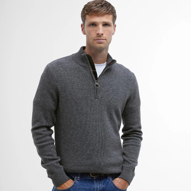 Barbour Half Zip Holden | Grey | www.pietkoopmans.nl
