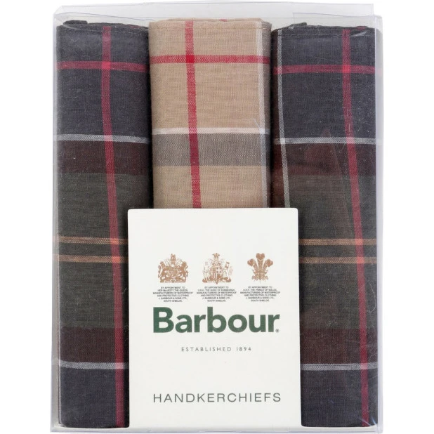 Barbour Trio Verpakking Zakdoeken | Tartan Ruiten | www.pietkoopmans.nl