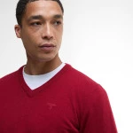 Barbour Knit Essential  V-hals | Rood | www.pietkoopmans.nl