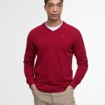Barbour Knit Essential  V-hals | Rood | www.pietkoopmans.nl