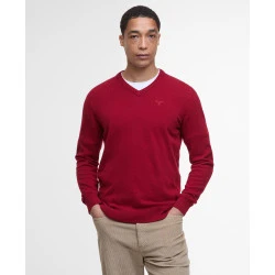 Barbour Knit Essential  V-hals | Rood 