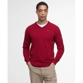 Barbour Knit Essential  V-hals | Rood 