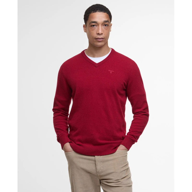 Barbour Knit Essential  V-hals | Rood | www.pietkoopmans.nl