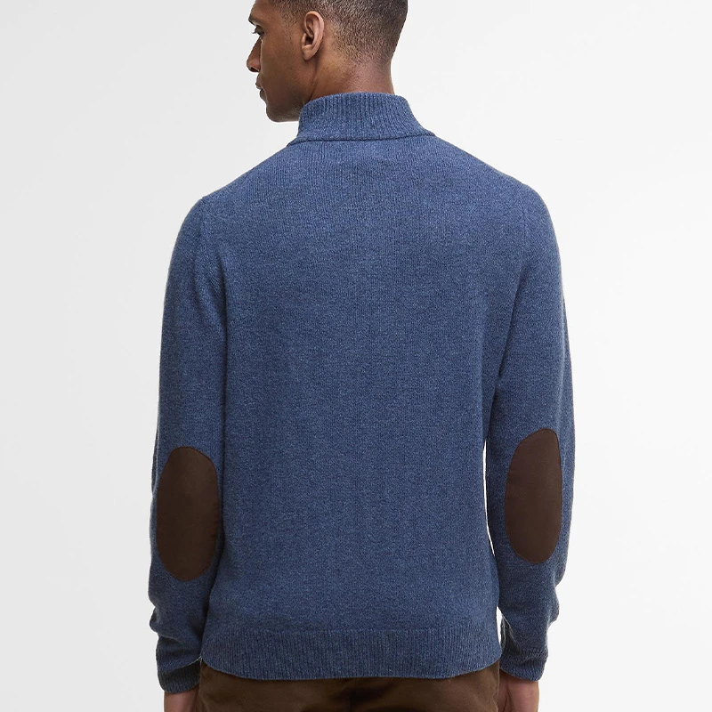 Barbour Lamswol Troye Trui | Denim Blauw | www.pietkoopmans.nl