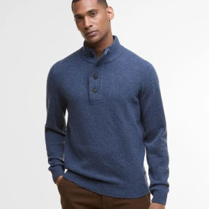 Barbour Lamswol Troye Trui | Denim Blauw