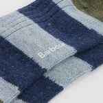 Barbour Houghton Sokken | Blue Olijf Strepen | www.pietkoopmans.nl