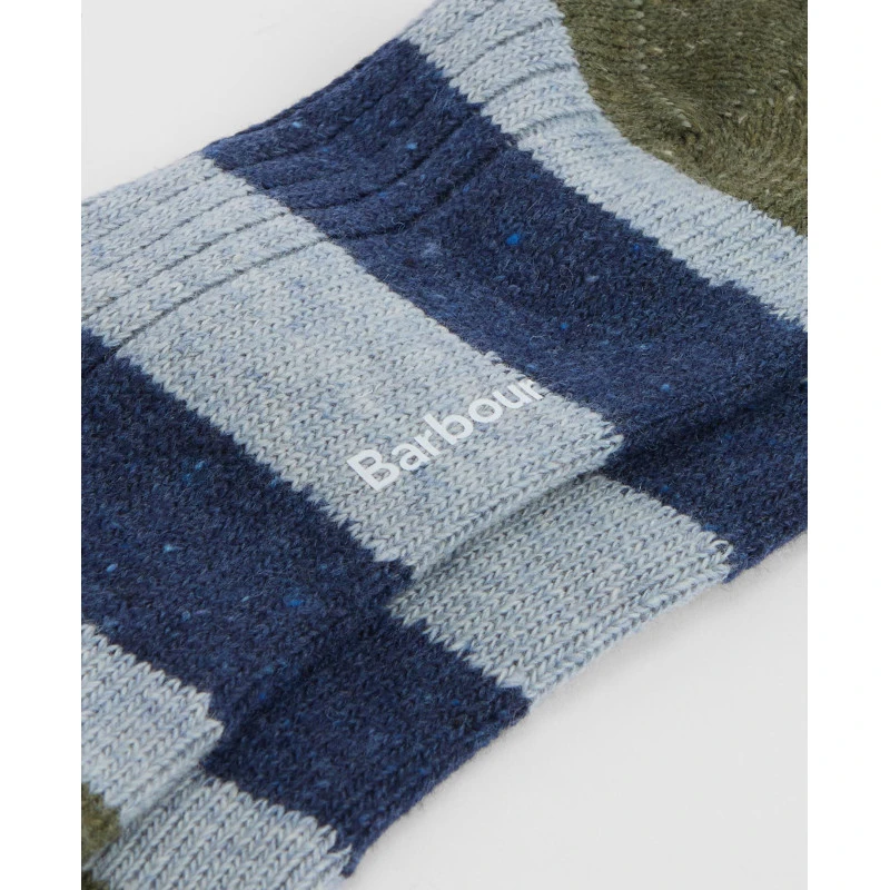 Barbour Houghton Sokken | Blue Olijf Strepen | www.pietkoopmans.nl