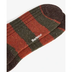 Barbour Houghton Sokken | Oranje Olijf Strepen