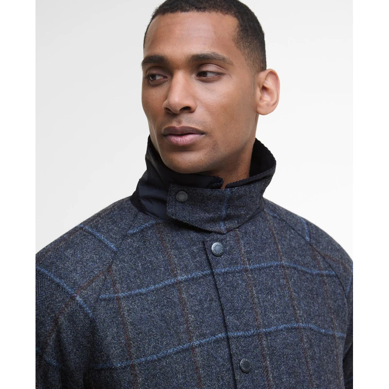 Barbour Bedale Wool Jacket | Grijs Blauw Geruit | www.pietkoopmans.nl