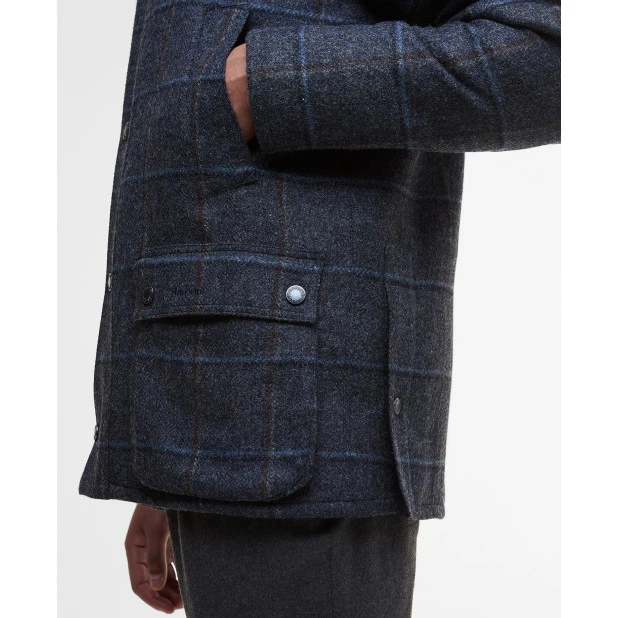 Barbour Bedale Wool Jacket | Grijs Blauw Geruit | www.pietkoopmans.nl