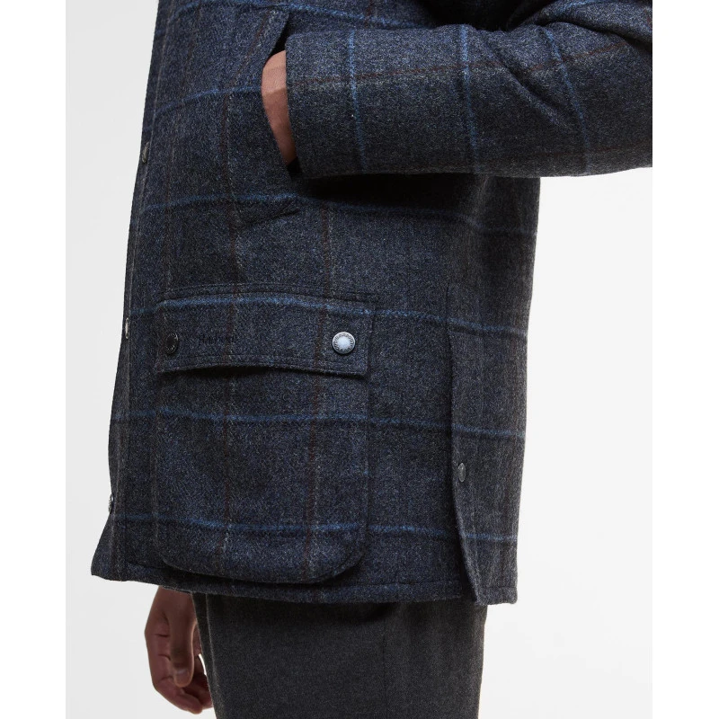 Barbour Bedale Wool Jacket | Grijs Blauw Geruit | www.pietkoopmans.nl