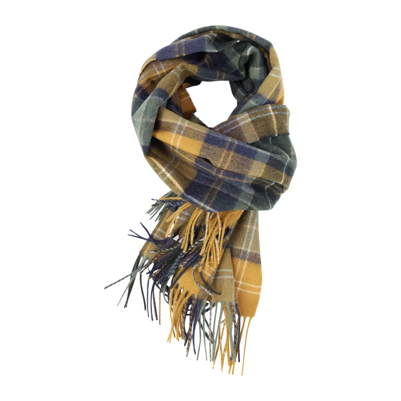 Barbour Brack Patchwork Shawl | Mosterd Geruit | www.pietkoopmans.nl