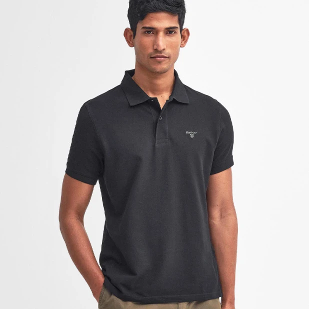 Barbour Sport Polo Piqué | Zwart | www.pietkoopmans.nl