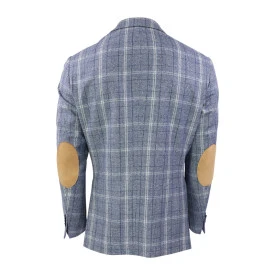 Bostonian Colbert Wol | Blauw Créme Geruit
