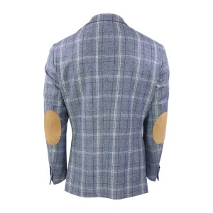 Bostonian Colbert Wol | Blauw Créme Geruit