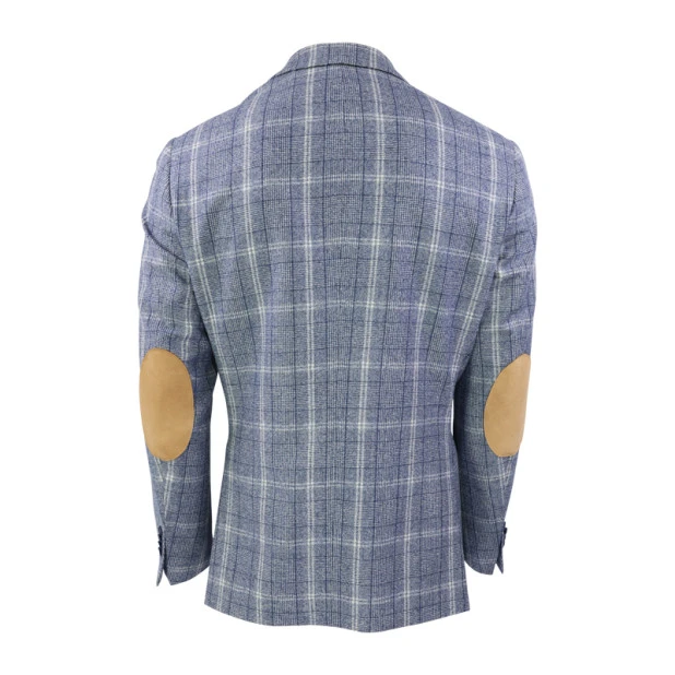 Bostonian Colbert Wol | Blauw Créme Geruit | www.pietkoopmans.nl