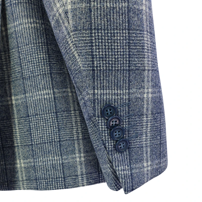 Bostonian Colbert Wol | Blauw Créme Geruit | www.pietkoopmans.nl