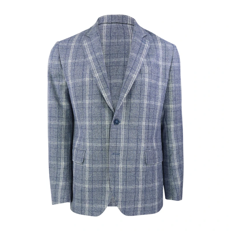 Bostonian Colbert Wol | Blauw Créme Geruit | www.pietkoopmans.nl