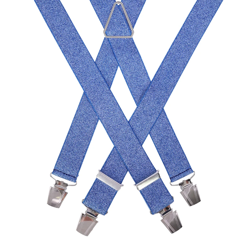 Bretels 4 Sterke Clips | Blauw Visgraat | www.pietkoopmans.nl