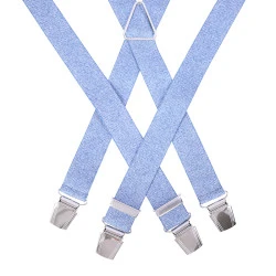 Bretels 4 Sterke Clips | Lichtblauw Visgraat