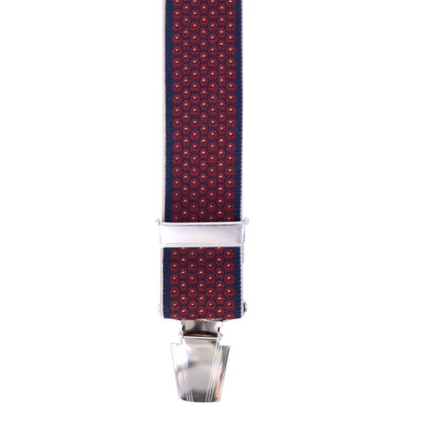 Bretels 4 Sterke Clips | Bordeaux Navy Print | www.pietkoopmans.nl