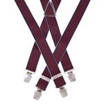 Bretels 4 Sterke Clips | Bordeaux Navy Print | www.pietkoopmans.nl