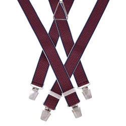 Bretels 4 Sterke Clips | Bordeaux Navy Print