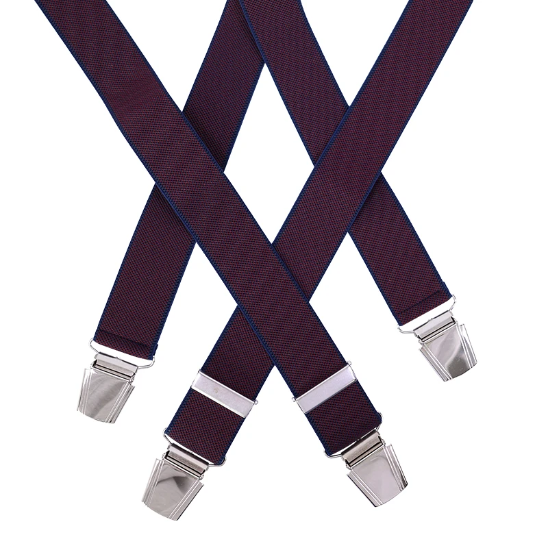 Bretels 4 Sterke Clips | Bordeaux Navy | www.pietkoopmans.nl