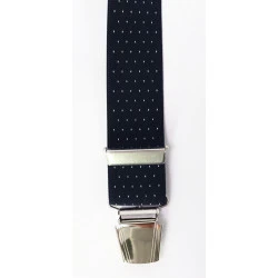 Bretels 4 Sterke Clips | Marine Wit Gestipt