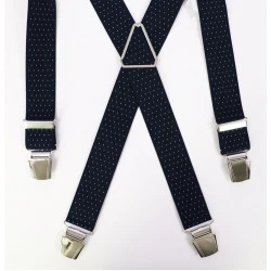 Bretels 4 Sterke Clips | Marine Wit Gestipt