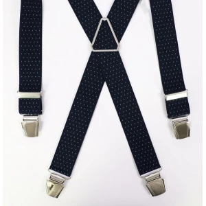 Bretels 4 Sterke Clips | Marine Wit Gestipt