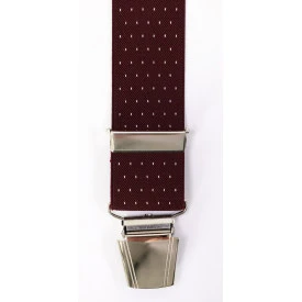 Bretels 4 Sterke Clips | Bordo Wit Gestipt